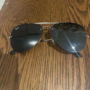 Dark rayban sunglasses with silver trim